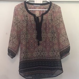 Daniel Rainn 3/4 placket blouse with cami